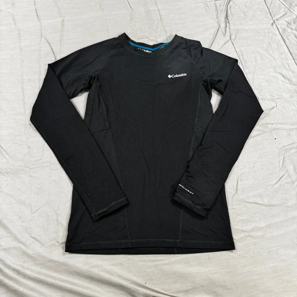 Columbia Omni-Heat Midweight Baselayer Mens Black Long Sleeve Shirt XY6023 L